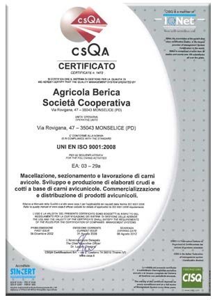 Certificato CSQA Certificato CSQA